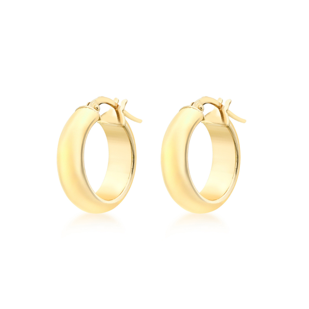 9k Yellow Gold Round Hoop Earrings