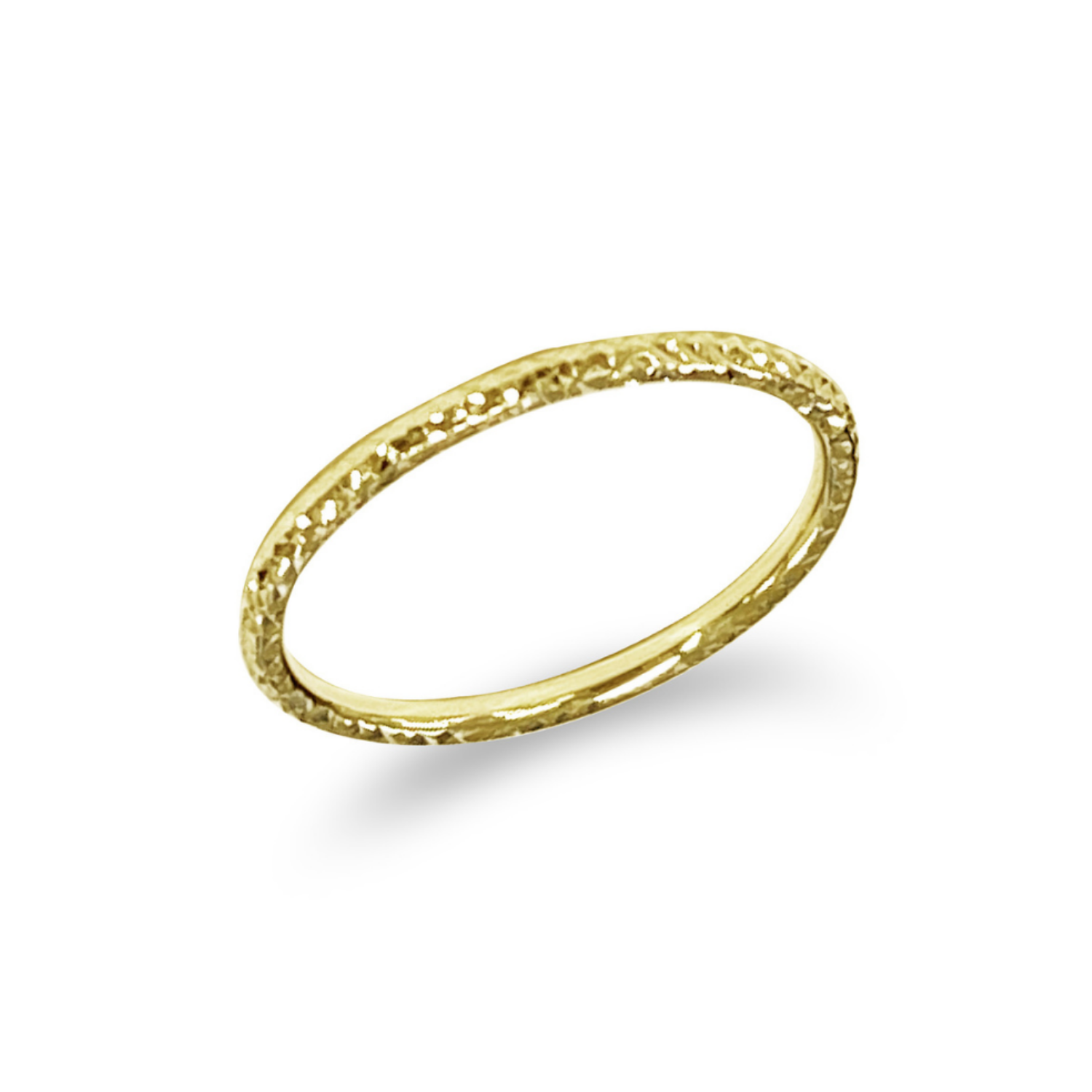 9k Yellow Gold Faceted Stacker Ring