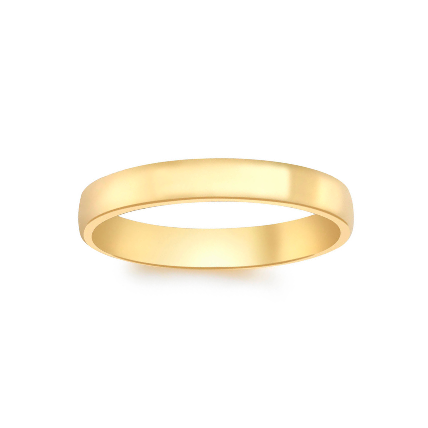 9k Yellow Gold 3mm Court Ring