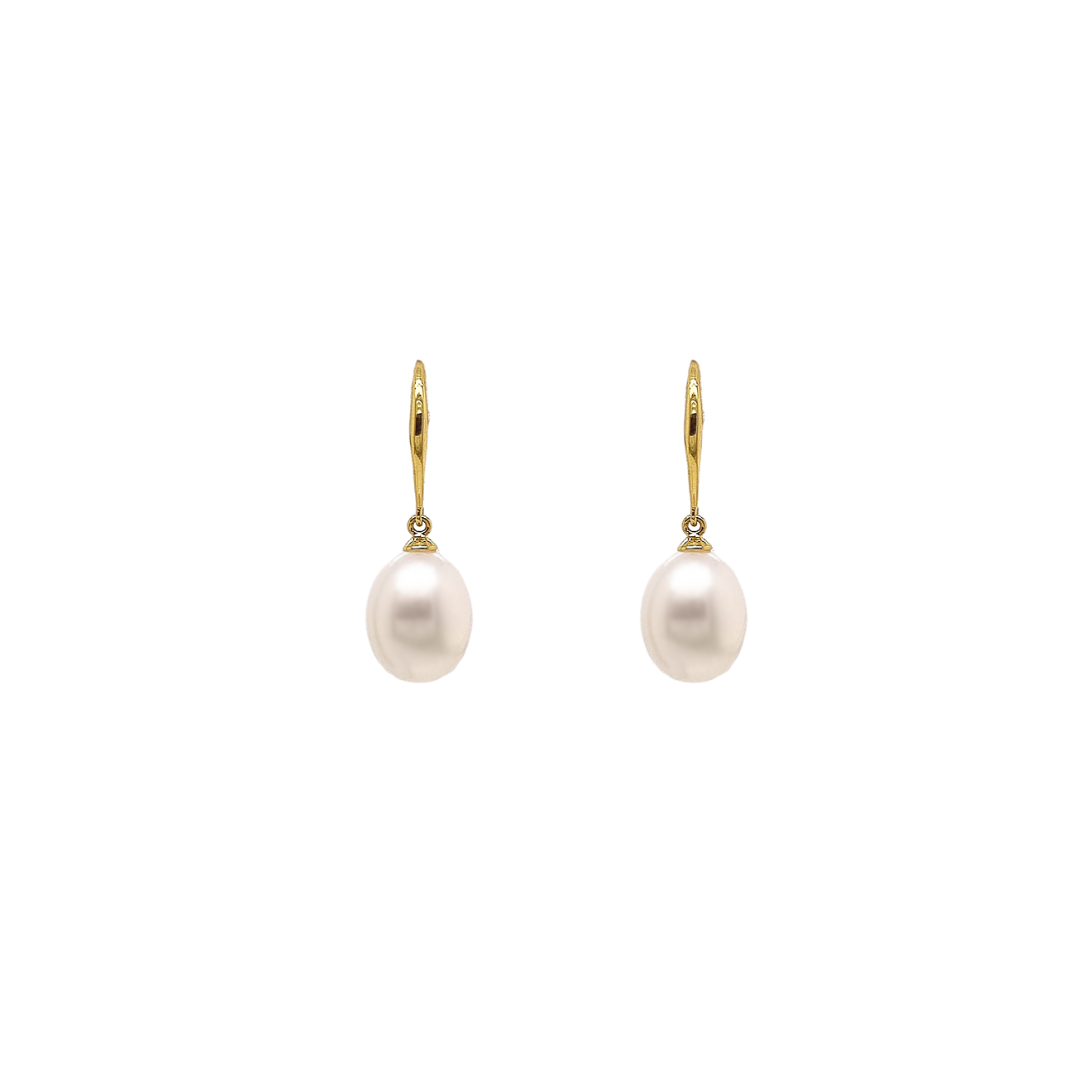 9ct Yellow Gold 'Whisper' Pearl Hook Earrings