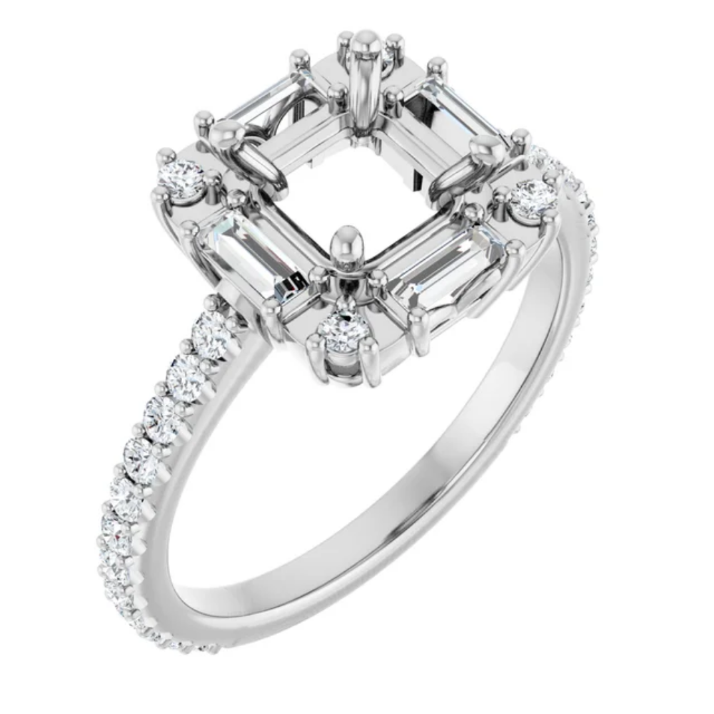 'Aster' Princess Halo Ring