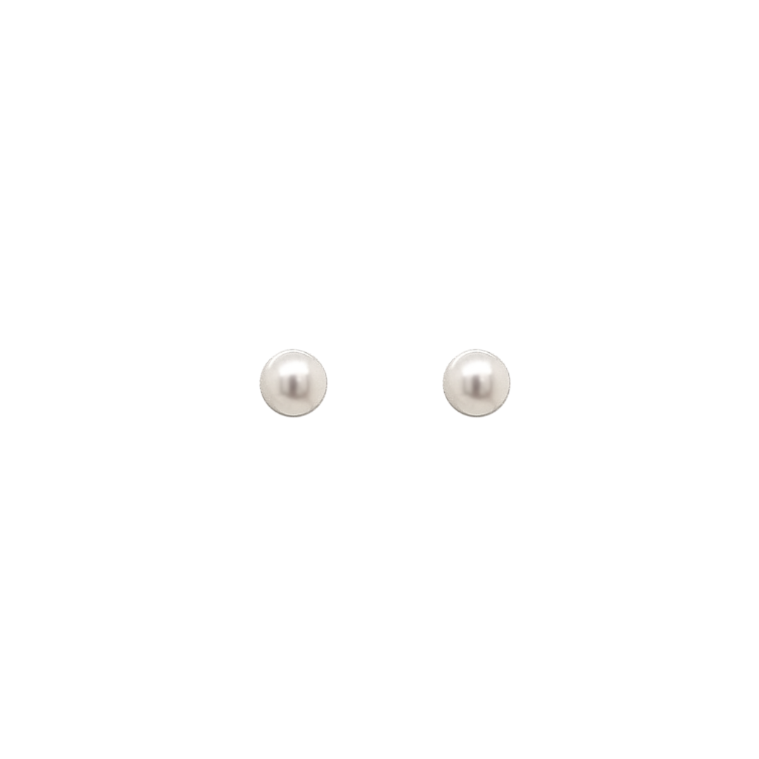 9k Yellow Gold 'Luna' 7mm Pearl Stud Earrings