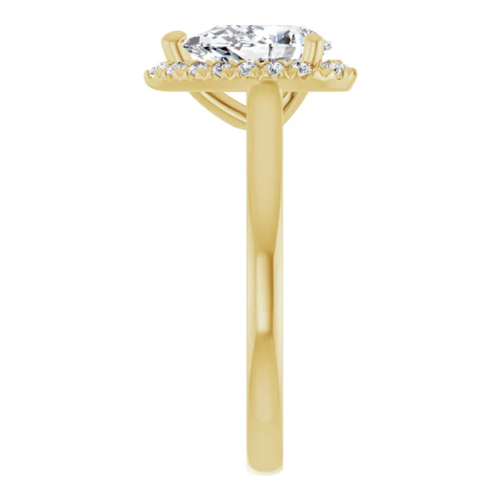 'Estelle' Pear Halo Ring