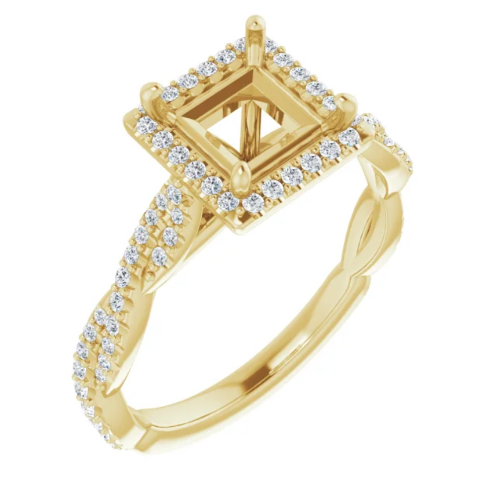 'Tabitha' Princess Cut Halo Ring