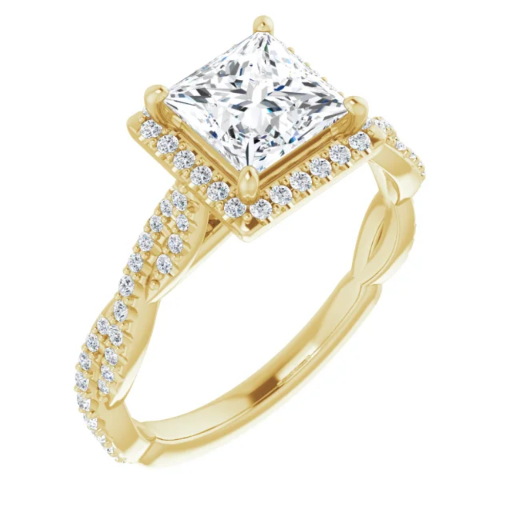 'Tabitha' Princess Cut Halo Ring