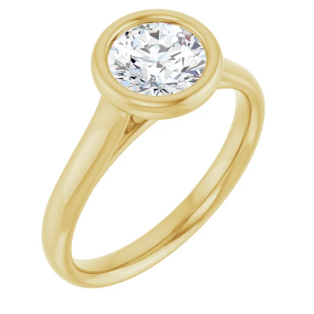 'Marie' Round Brilliant Bezel Set Ring