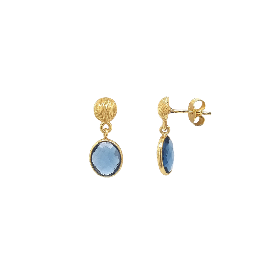 Gold Plated 'Helene' Iolite Earrings