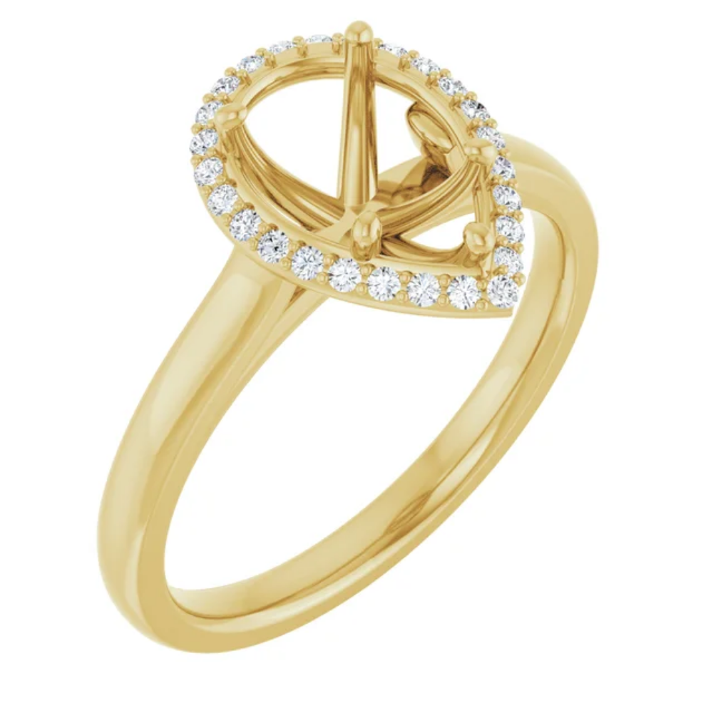 'Isabella' Pear Halo Ring