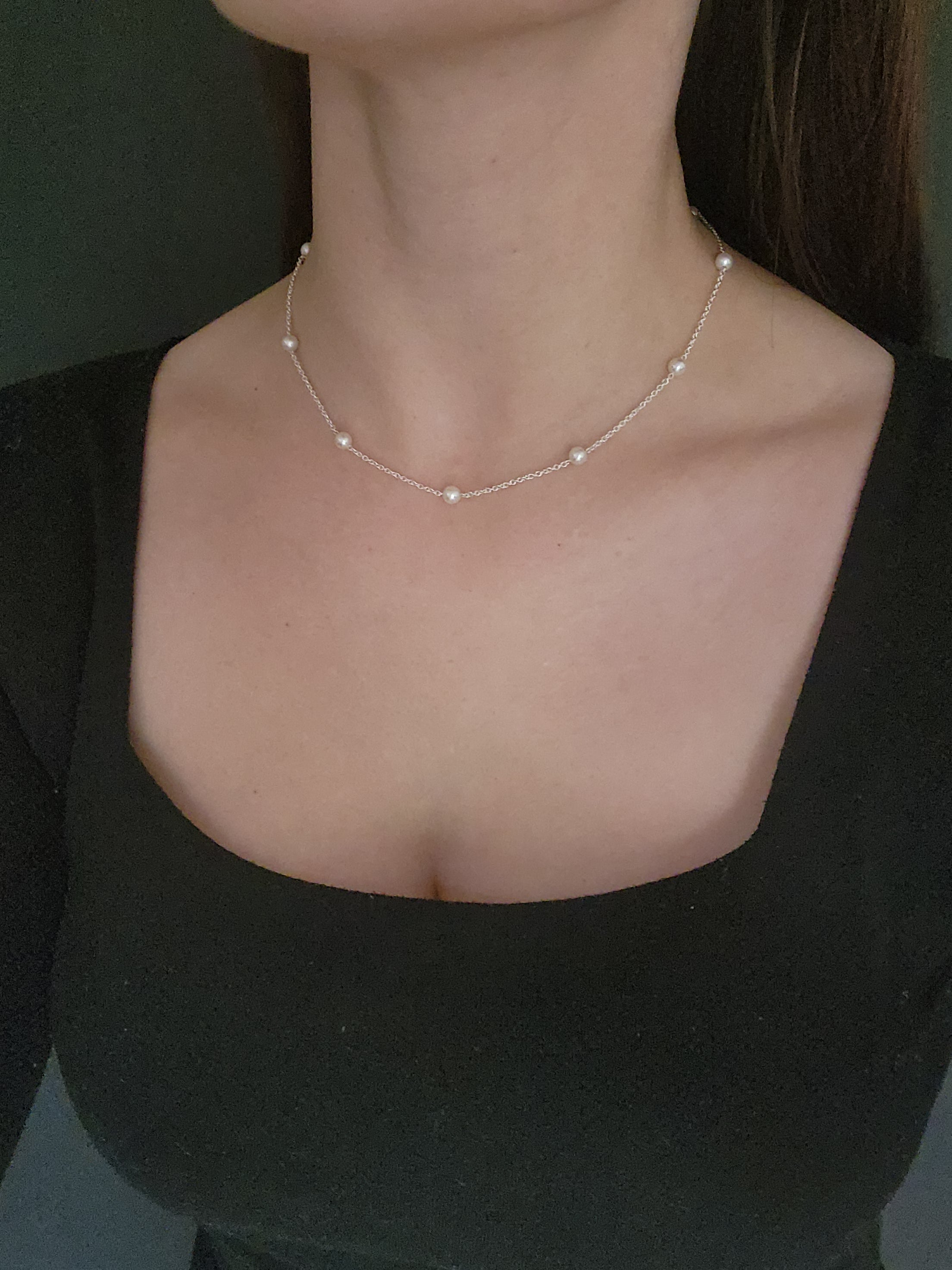 Sterling Silver 'Cascade' Pearl Necklace