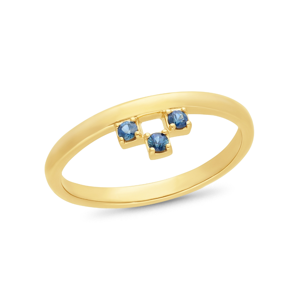 9k Yellow Gold Sapphire Stacker Ring