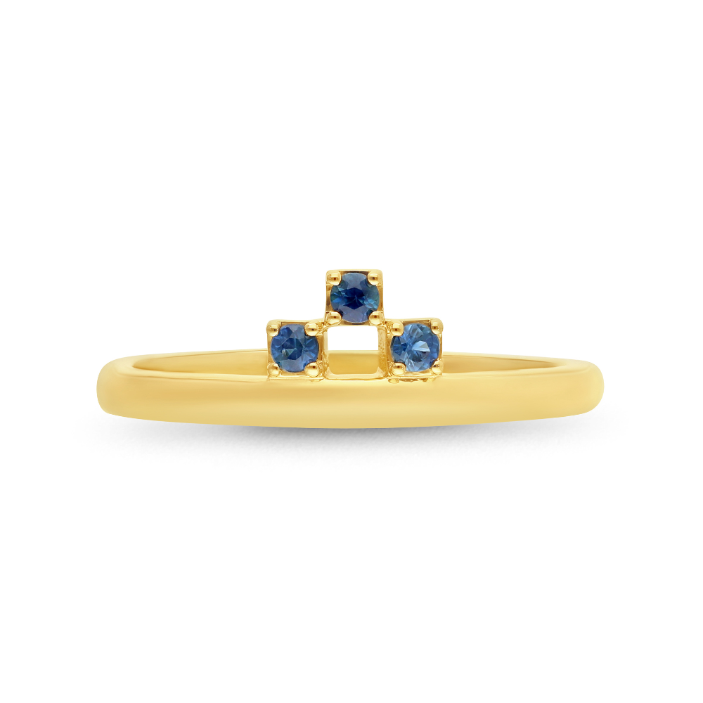 9k Yellow Gold Sapphire Stacker Ring