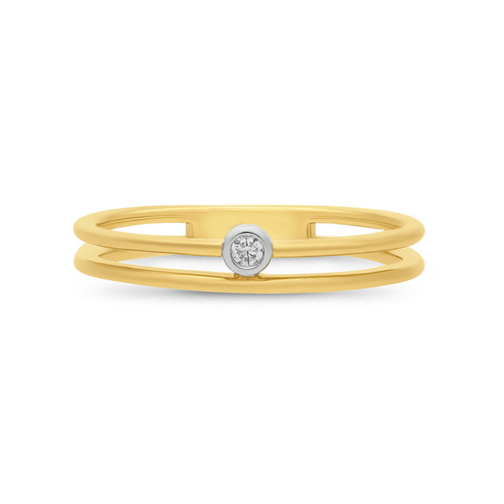 9k Yellow Gold Diamond Stacker Ring