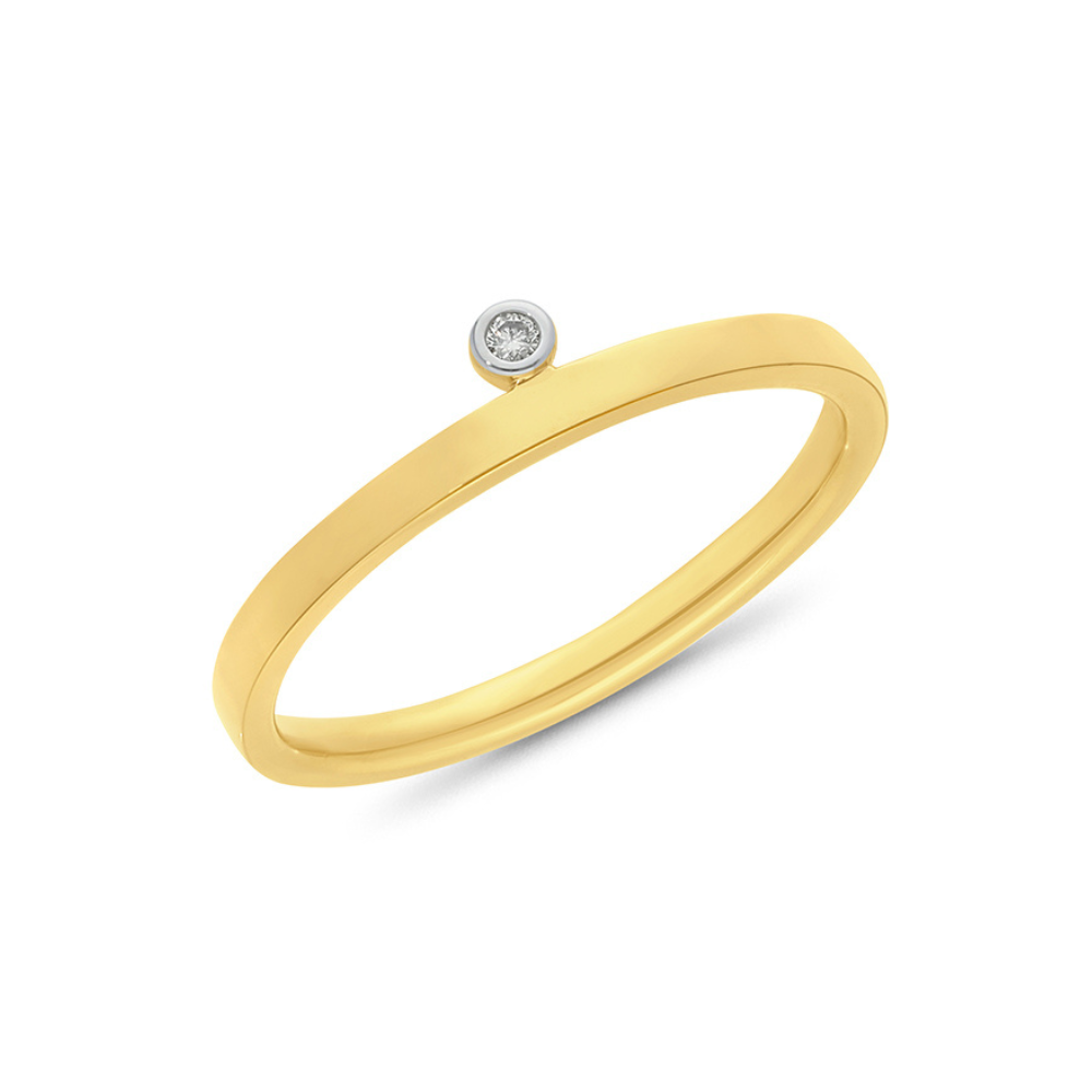 9k Yellow Gold Offside Diamond Ring