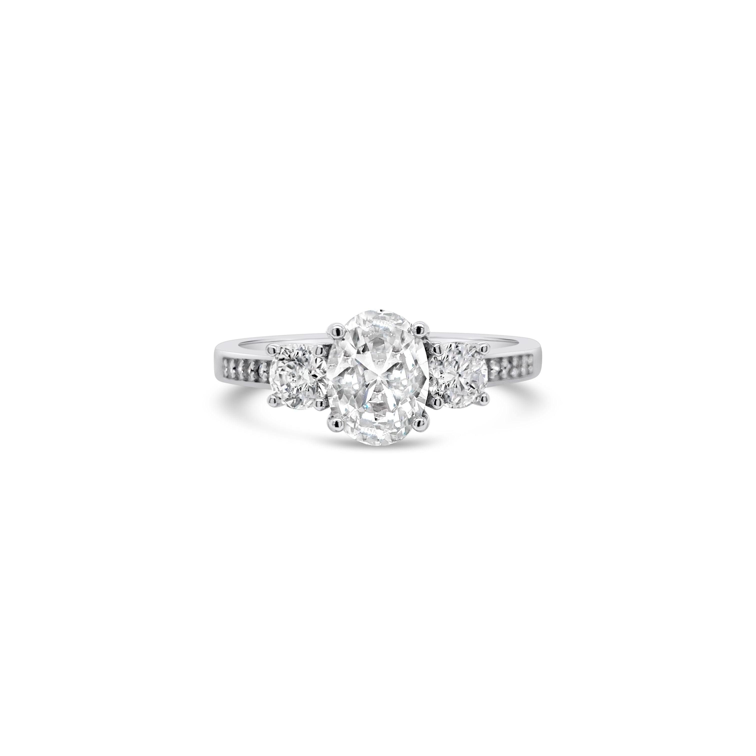 Sterling Silver 'Trinity' Three Stone CZ Proposal Ring