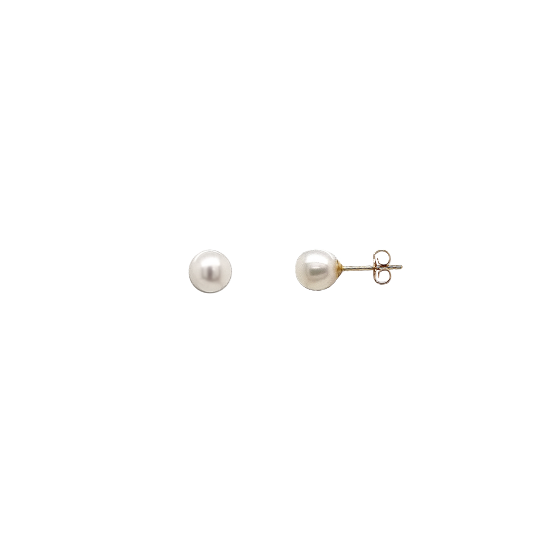 9k Yellow Gold 'Luna' 6mm Pearl Stud Earrings