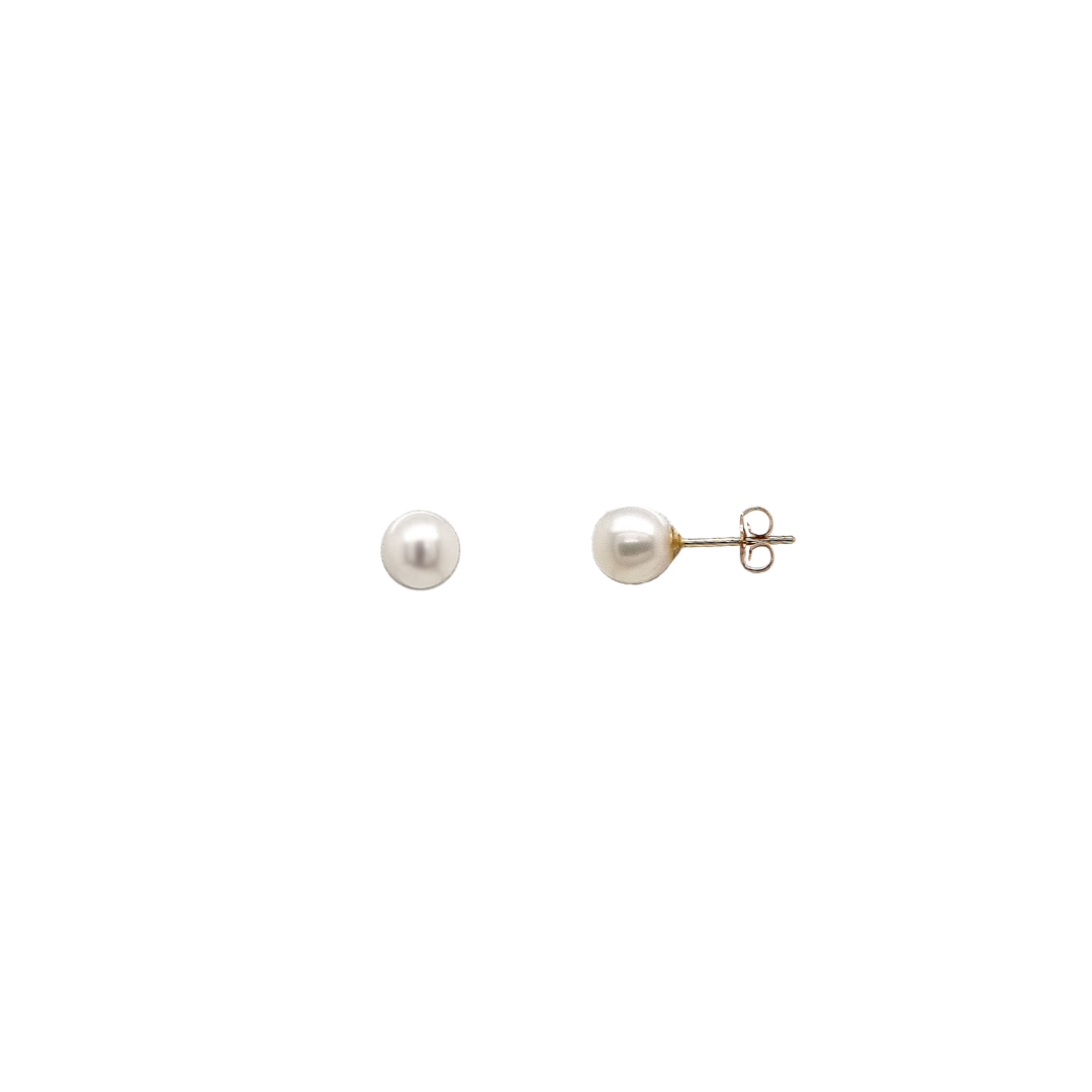 9k Yellow Gold 'Luna' 5mm Pearl Stud Earrings