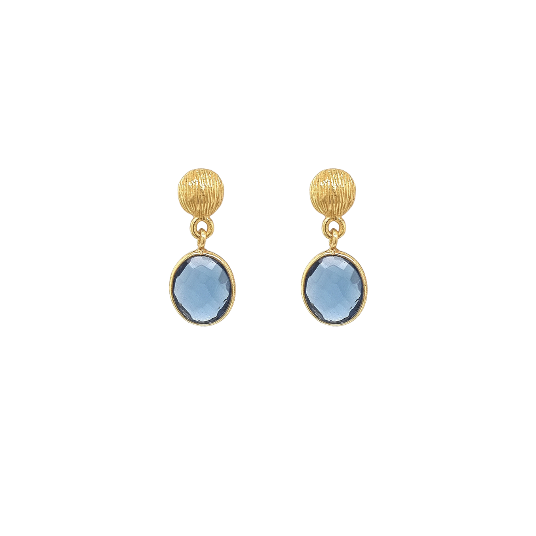 Gold Plated 'Helene' Iolite Earrings