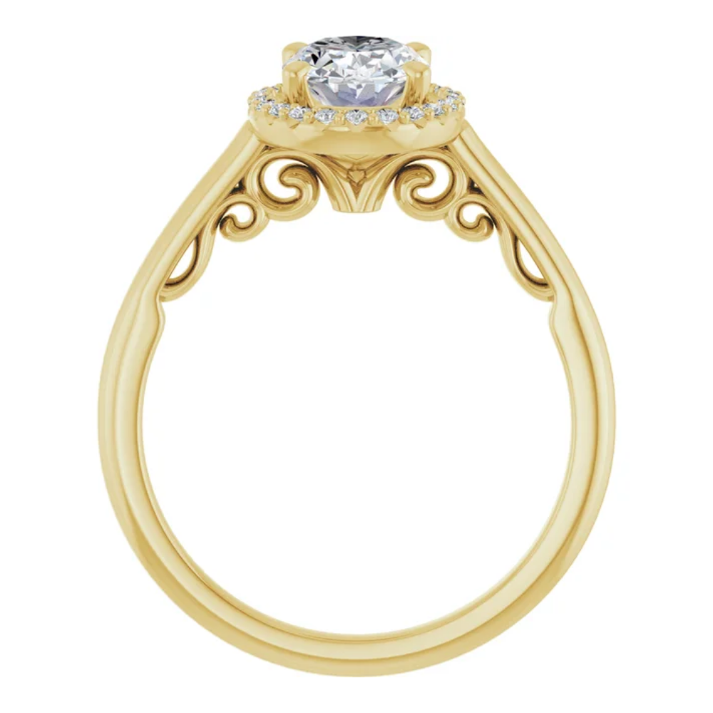 'Amara' Oval Halo Ring