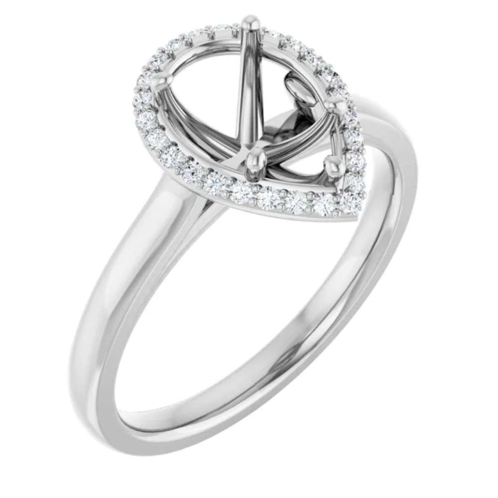 'Isabella' Pear Halo Ring