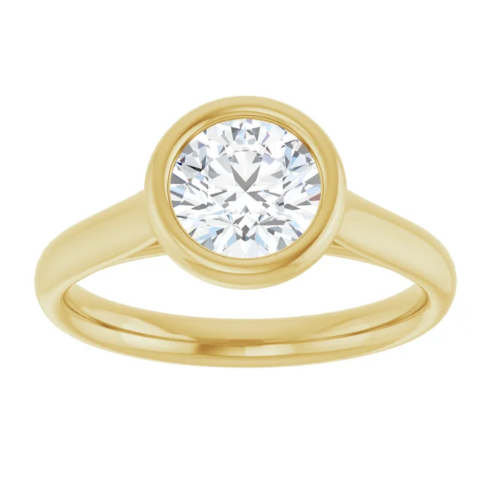 'Marie' Round Brilliant Bezel Set Ring