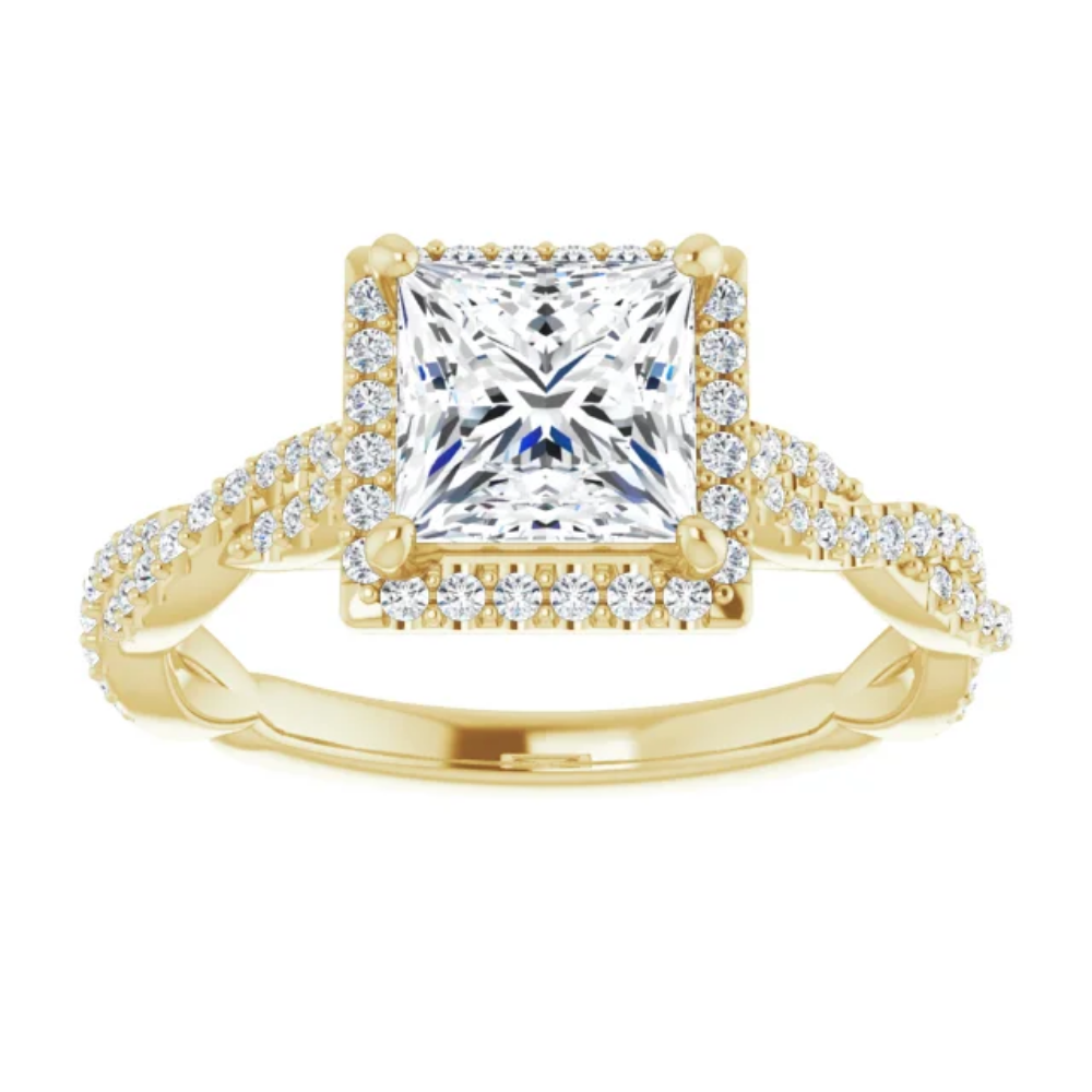 'Tabitha' Princess Cut Halo Ring