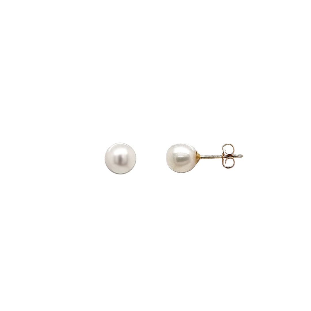 9k Yellow Gold 'Luna' 8mm Pearl Stud Earrings