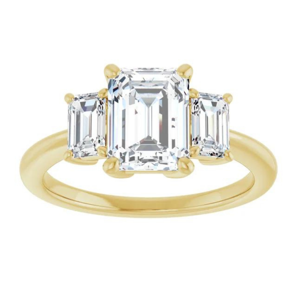 'Athena' Emerald Cut Trilogy Ring