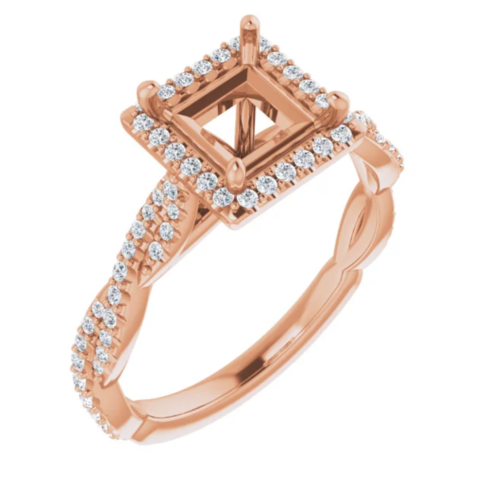 'Tabitha' Princess Cut Halo Ring