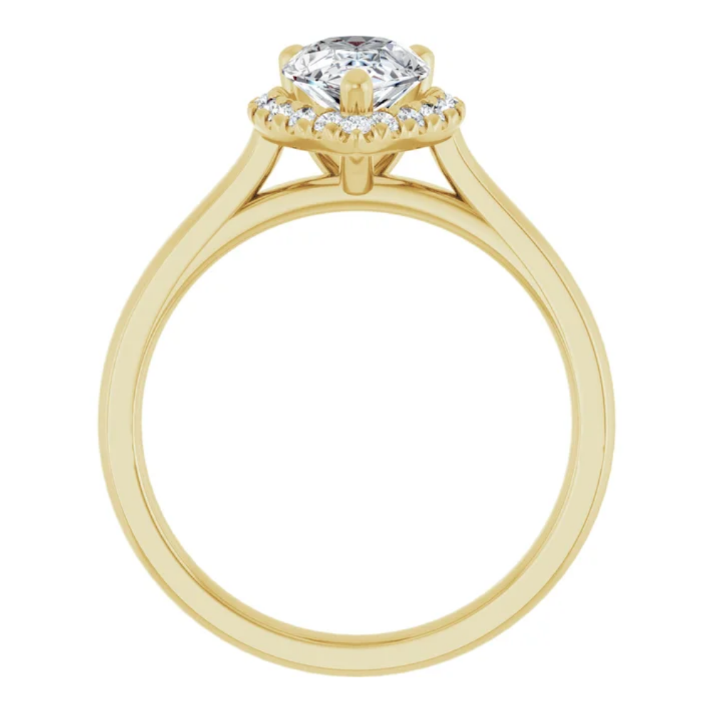 'Estelle' Pear Halo Ring