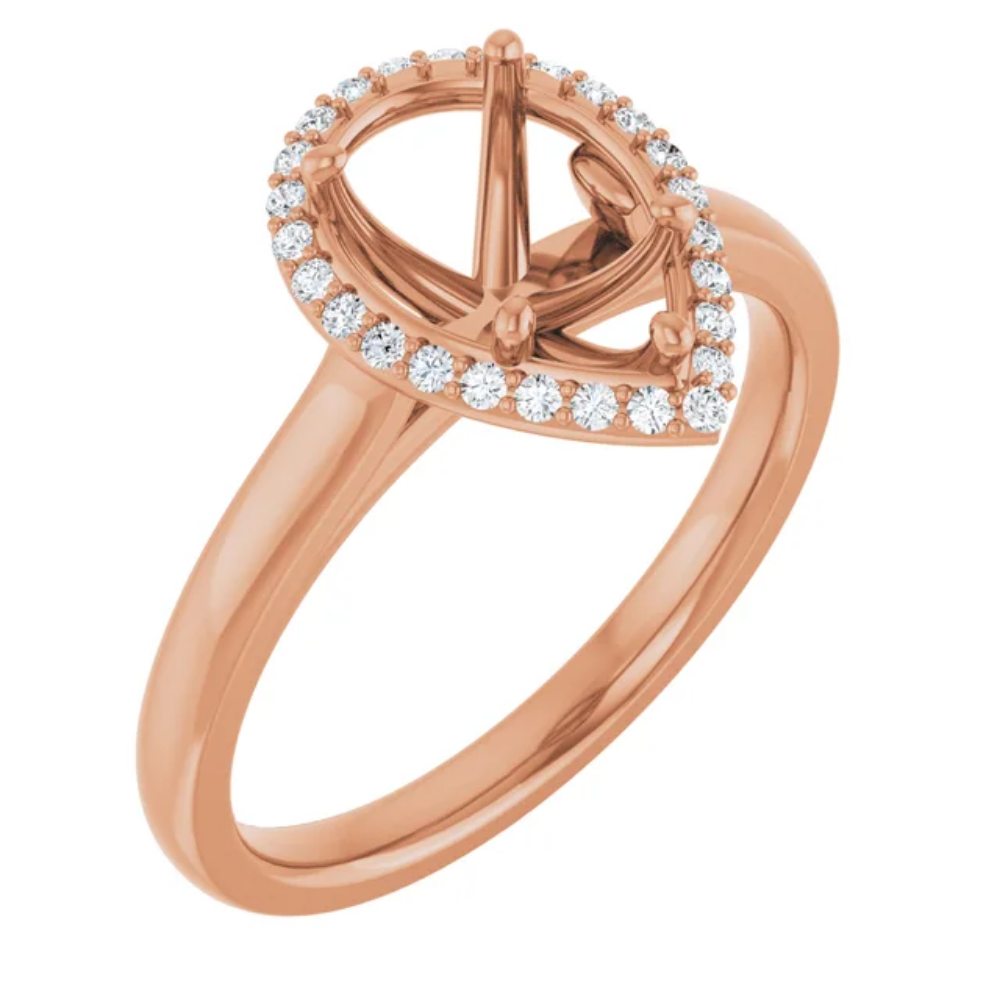 'Isabella' Pear Halo Ring