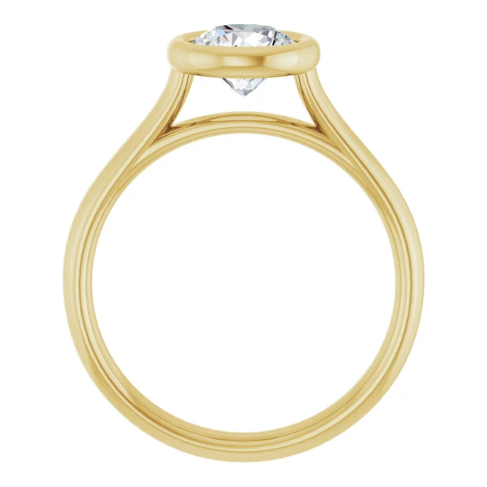 'Marie' Round Brilliant Bezel Set Ring