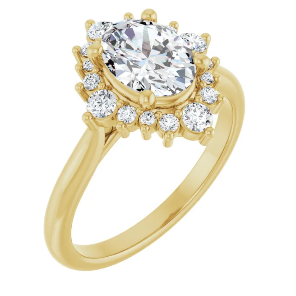 'Arabella' Oval Halo Ring