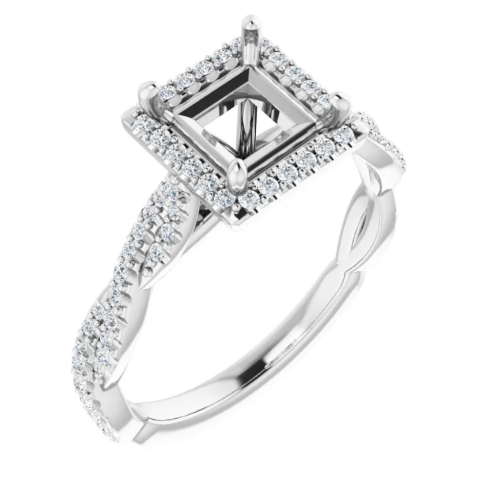 'Tabitha' Princess Cut Halo Ring