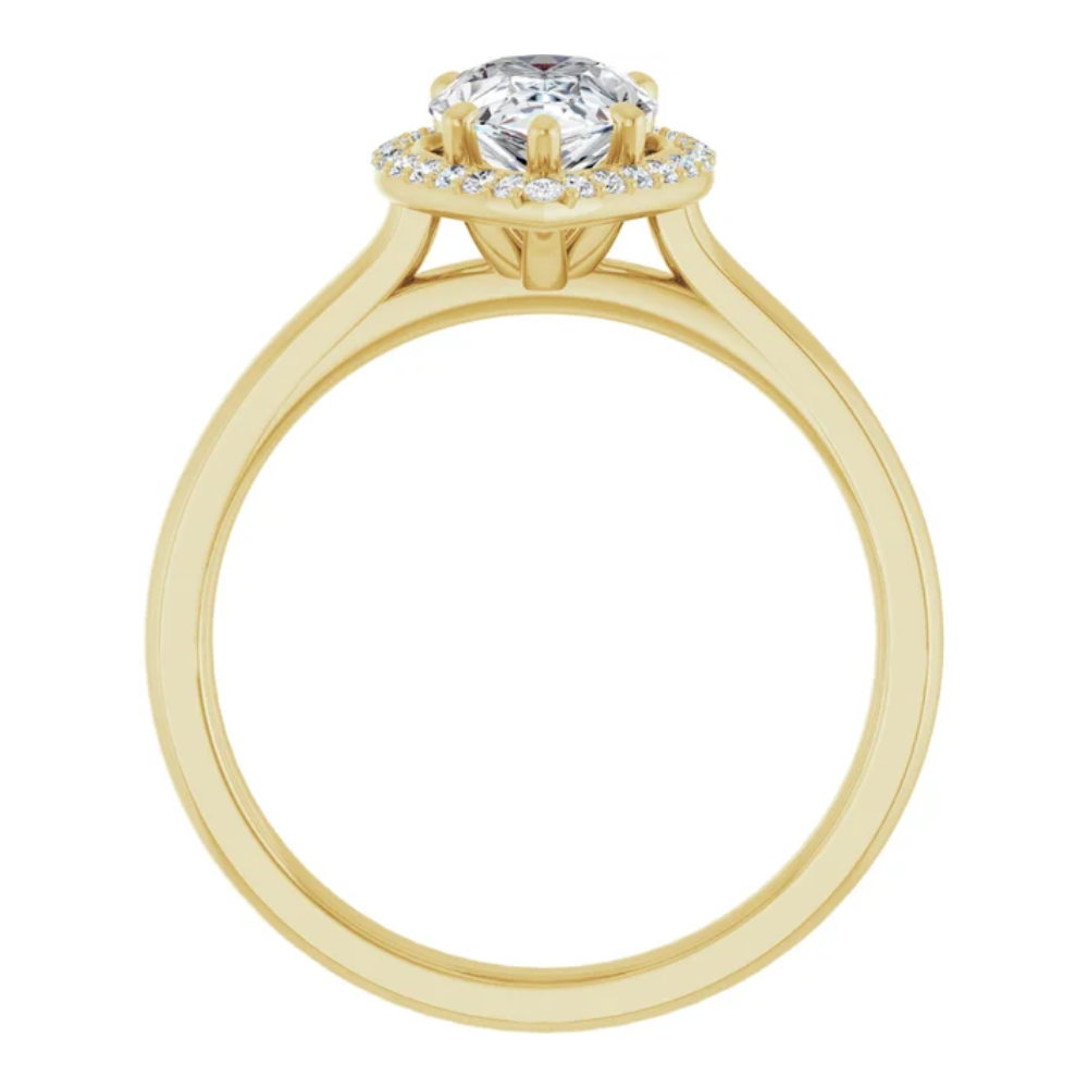 'Isabella' Pear Halo Ring