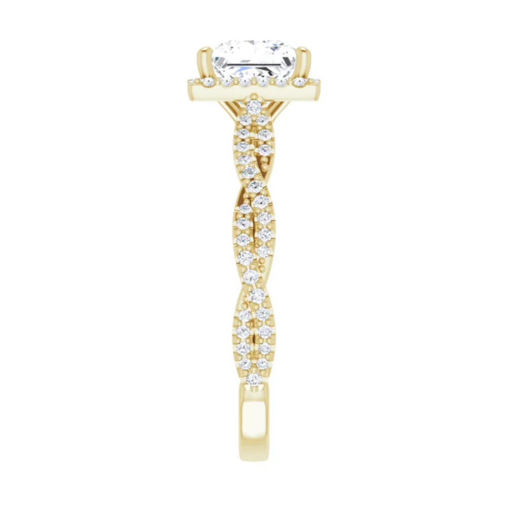 'Tabitha' Princess Cut Halo Ring