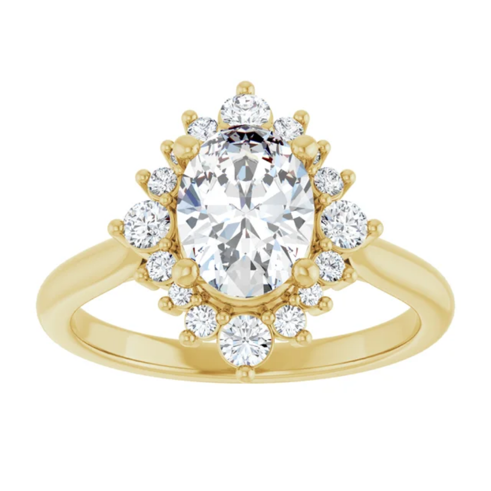 'Arabella' Oval Halo Ring