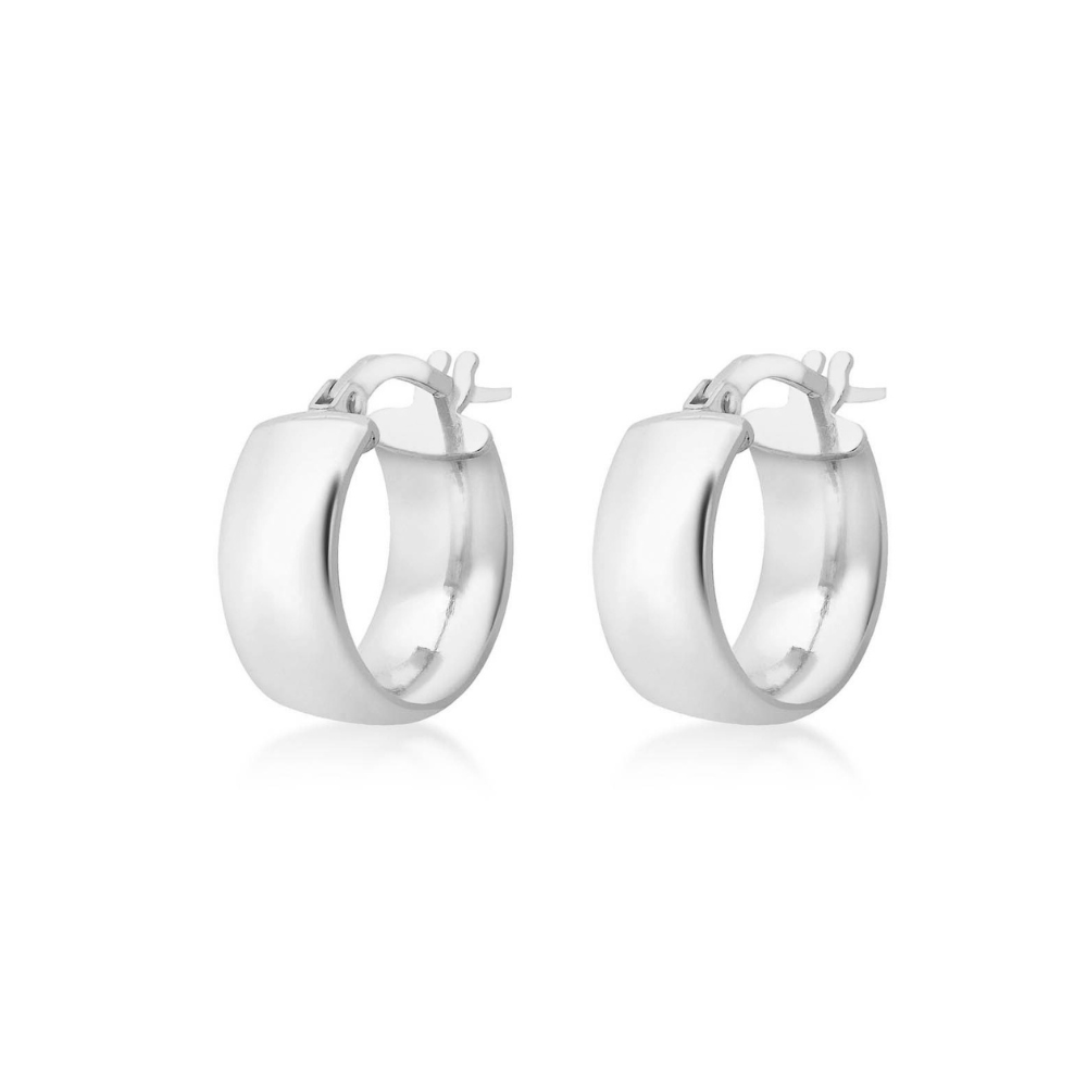 9k White Gold Creole Hoop Earrings