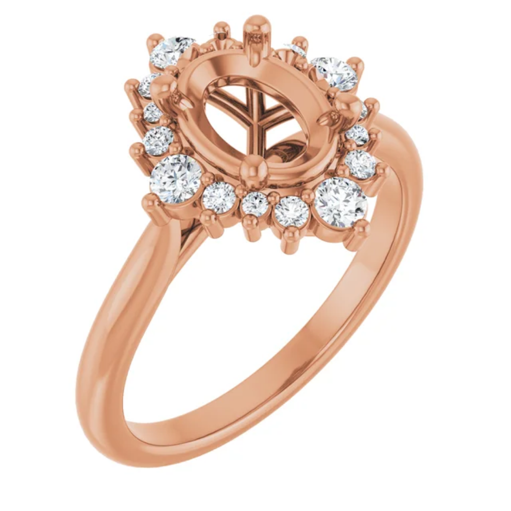 'Arabella' Oval Halo Ring