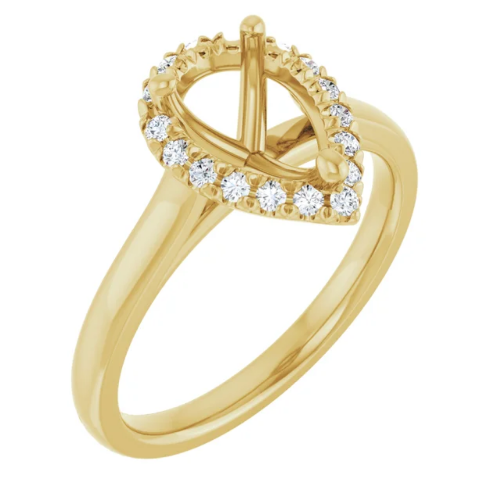 'Estelle' Pear Halo Ring