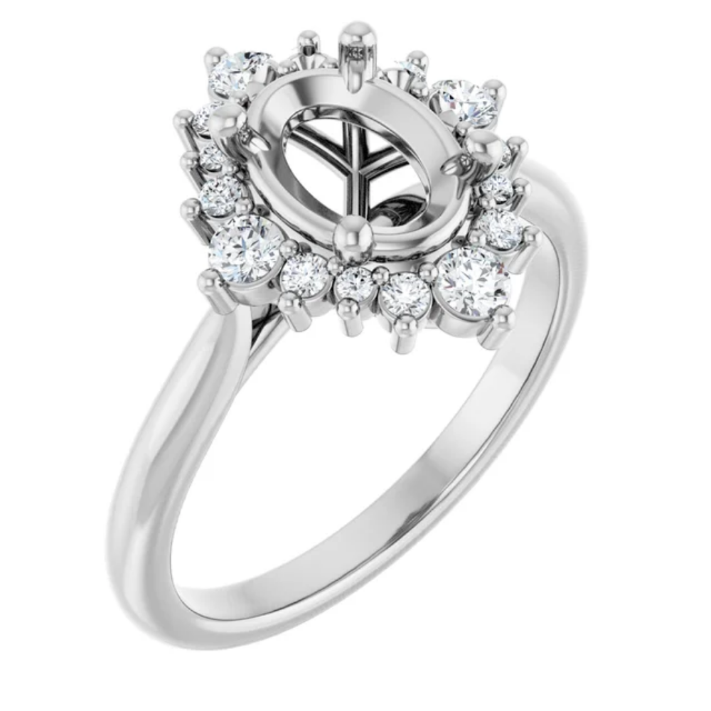 'Arabella' Oval Halo Ring