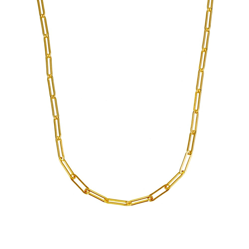 Gold Plated Paperclip Necklace