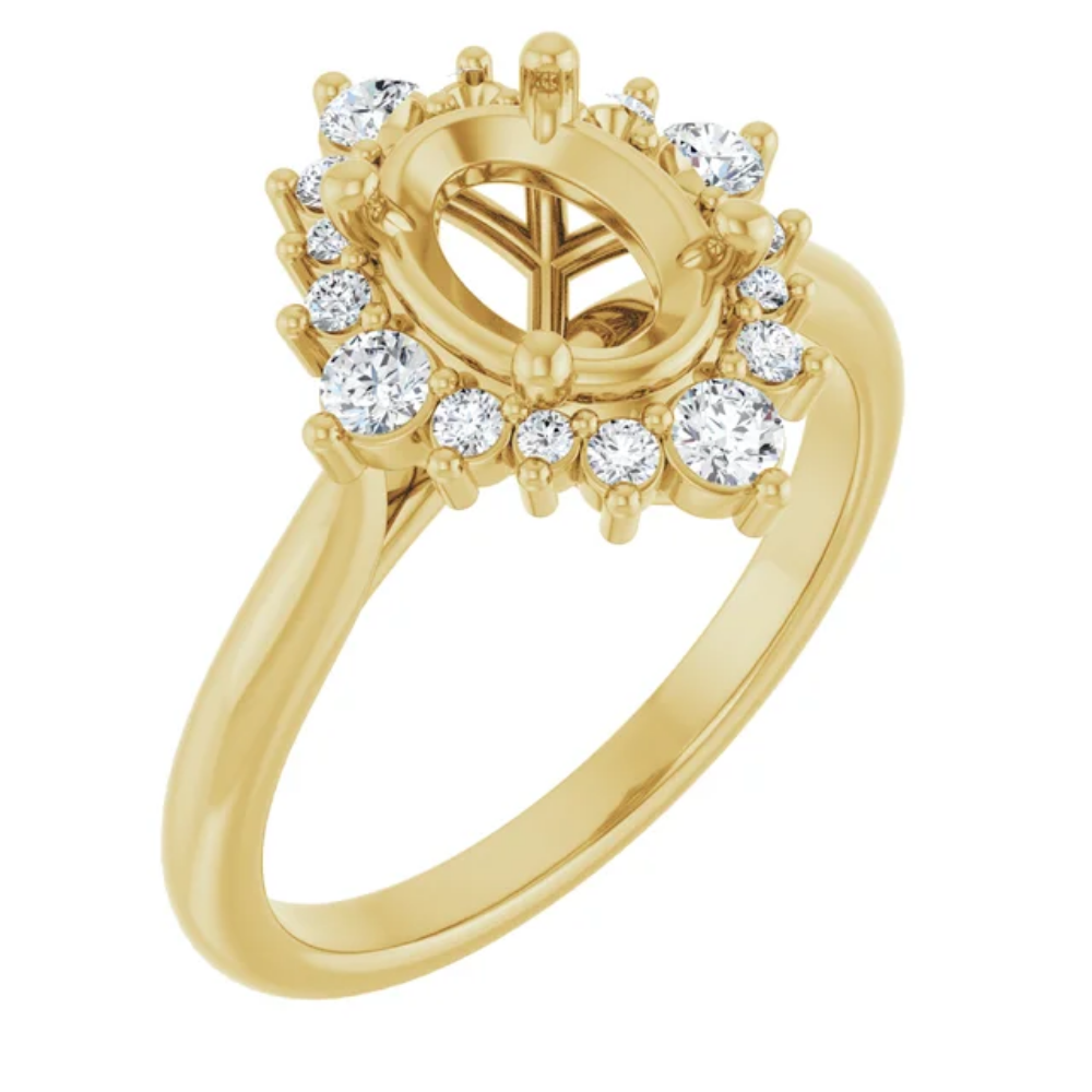 'Arabella' Oval Halo Ring