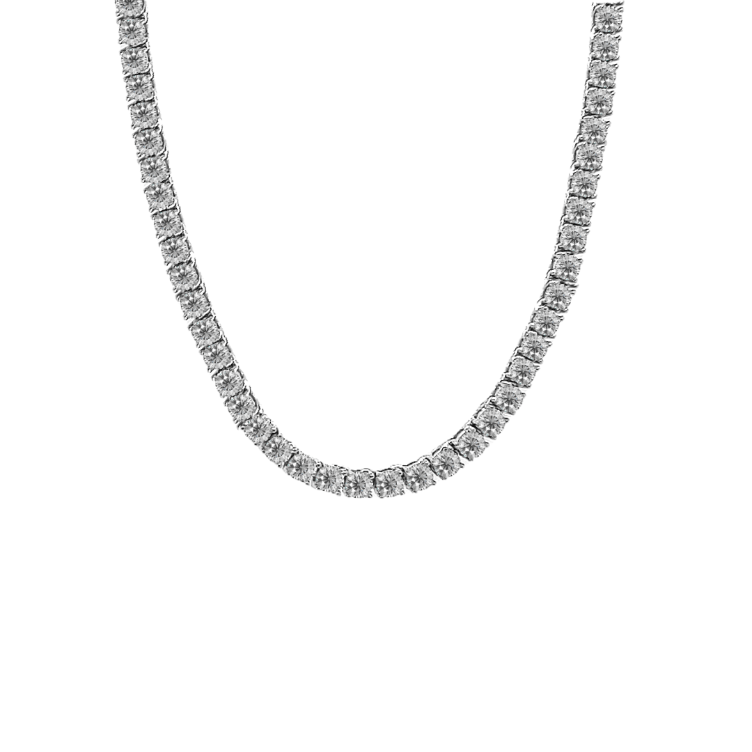 Sterling Silver CZ Tennis Necklace (42+3cm extension)