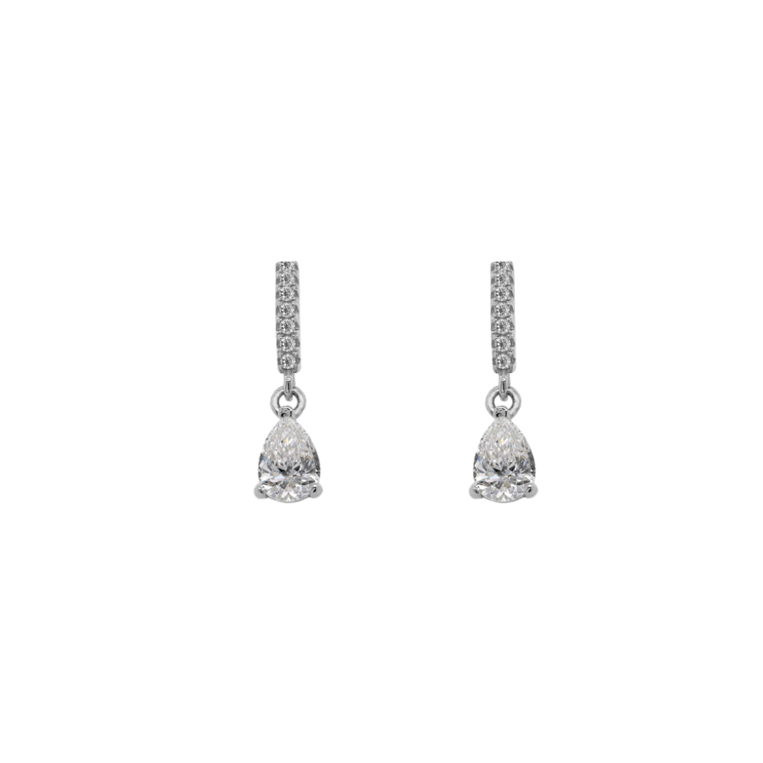 Sterling Silver Pear Drop Earrings