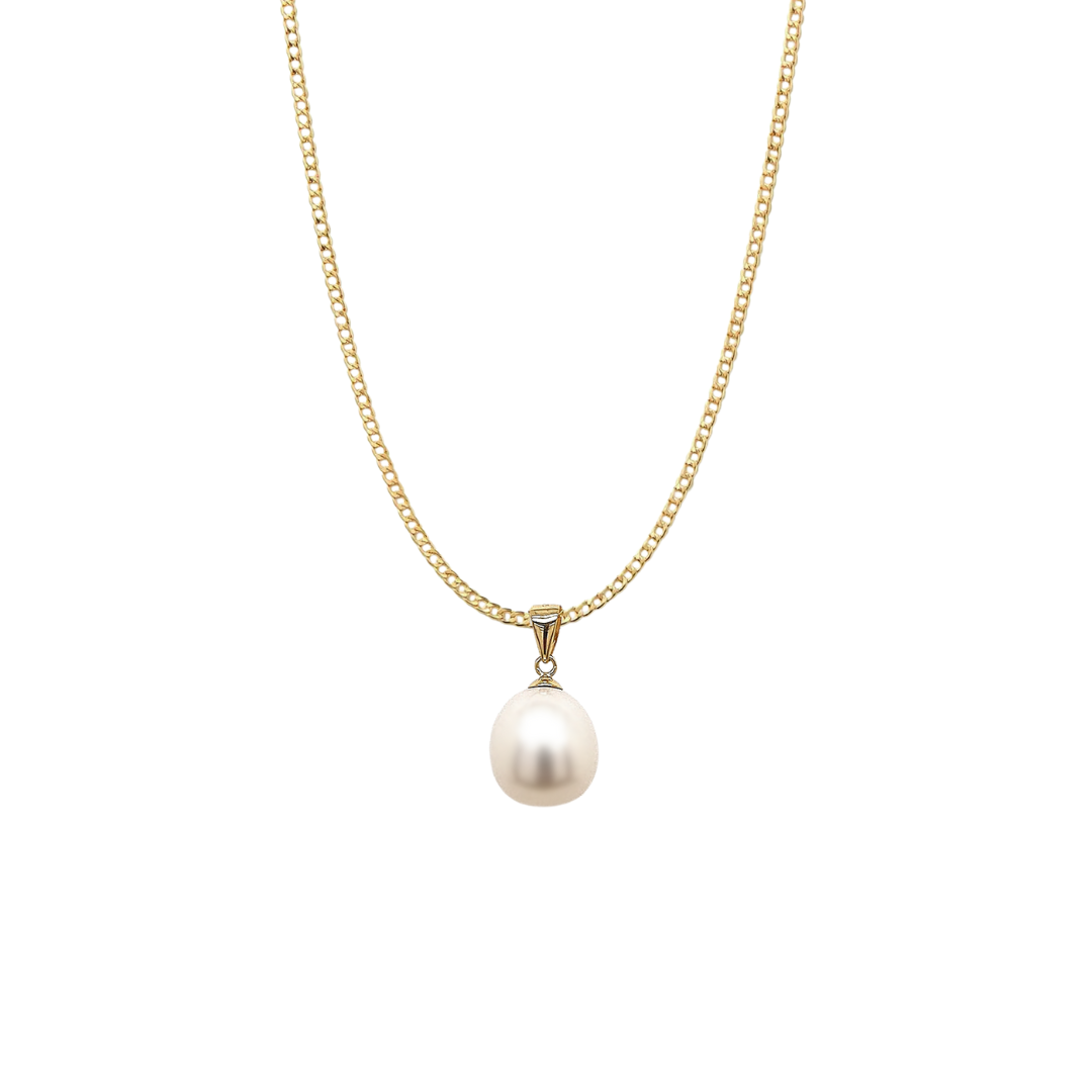 9k Yellow Gold 'Nautica' 9mm Pearl Pendant