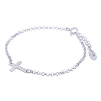 Sterling Silver Cross Bracelet