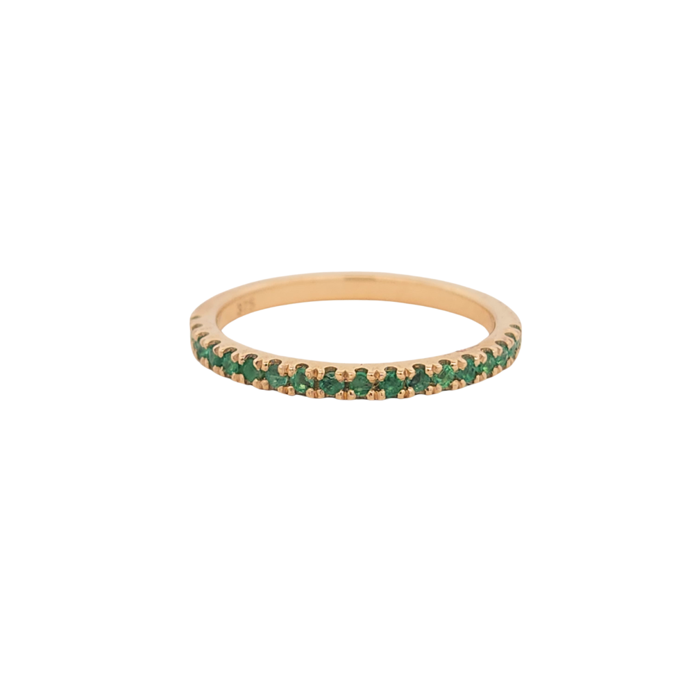 9k Yellow Gold Emerald Band