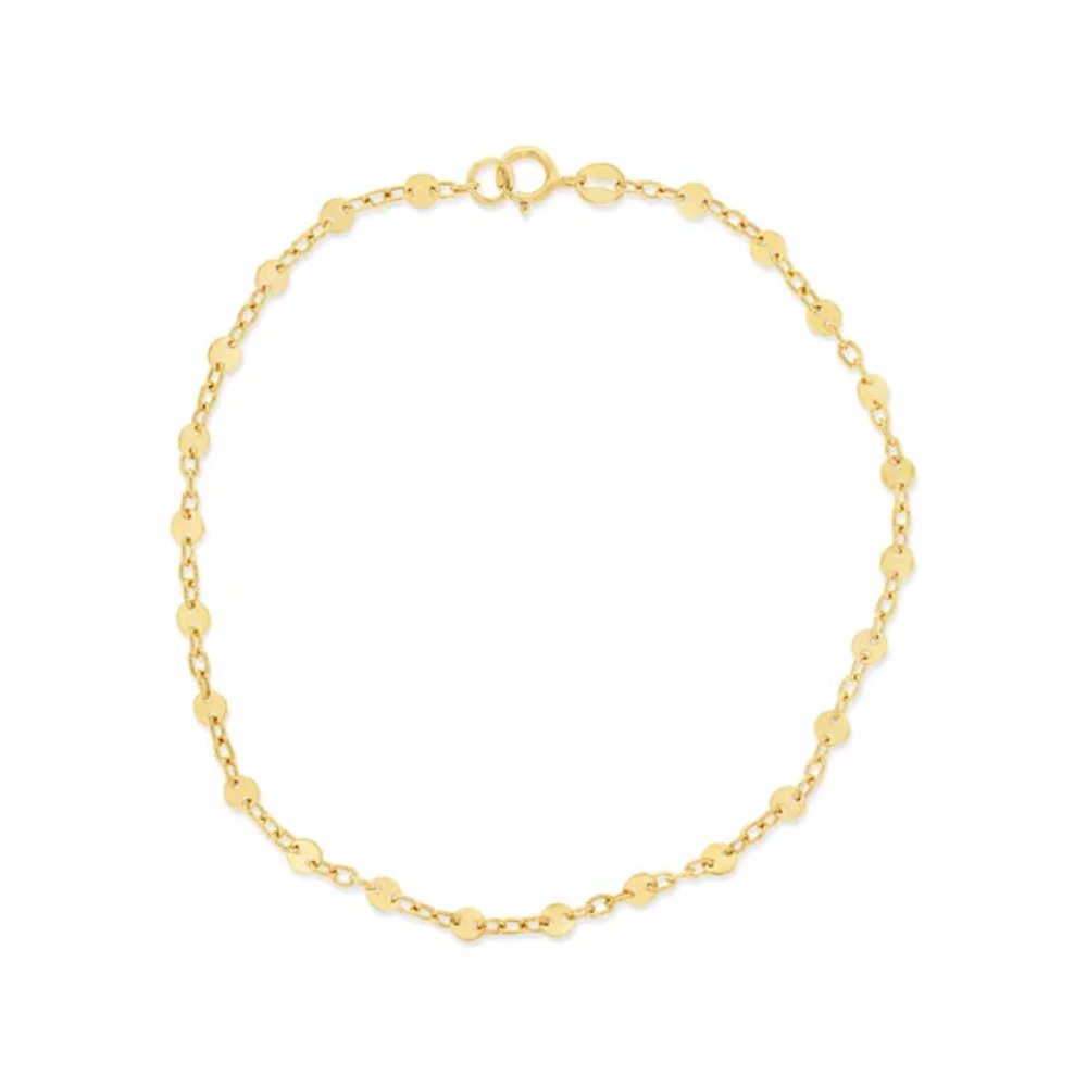 9k Yellow Gold Golden Disc Bracelet