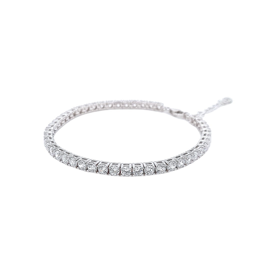 Sterling Silver CZ Tennis Bracelet (17+3cm extension)