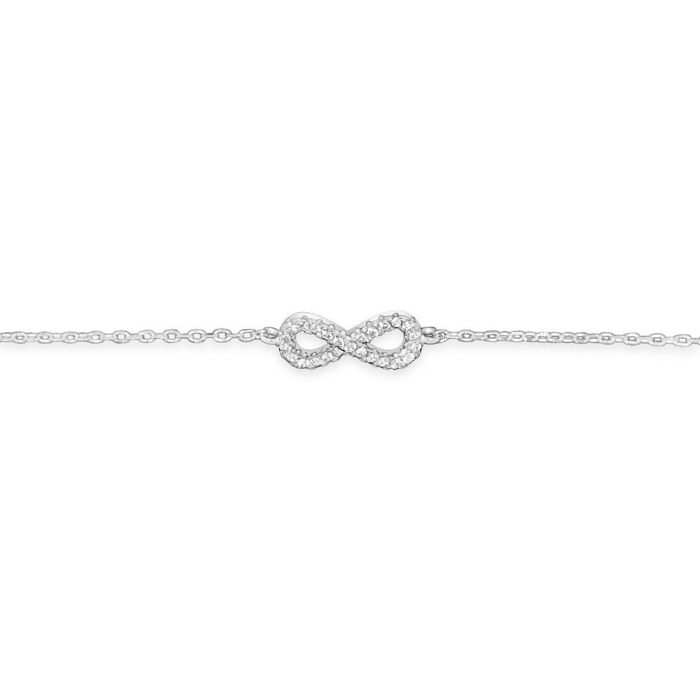 Sterling Silver 'Balance' CZ Infinity Bracelet